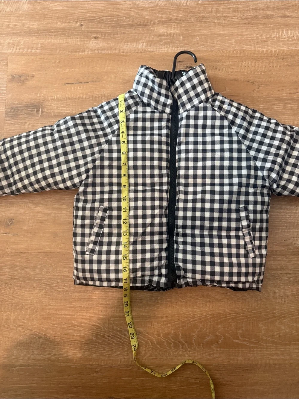 Black & White Gingham Puffer Jacket for Kids NWOT